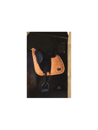 Dressage Saddle Pad Orange (Gold Sunset) with Silver Bead Detailing on the Rear for Horse - Anky - imagen 4