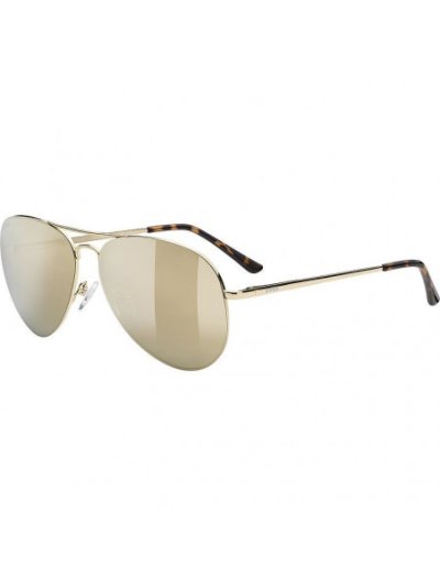 Lunettes de soleil style aviador dorées avec verres verts lgl 45 - UVEX