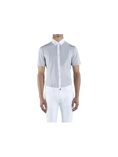 Camisa de competición de manga corta gris claro para hombre Cagliari - Vestrum - imagen 3