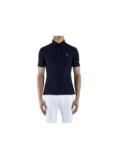 Polo técnico de entrenamiento de manga corta azul marino para hombre Olbia - Vestrum