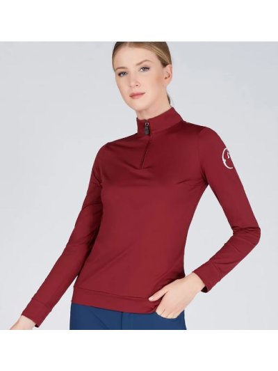 Burgundy half-zip sweatshirt for women Karlstad model - Vestrum
