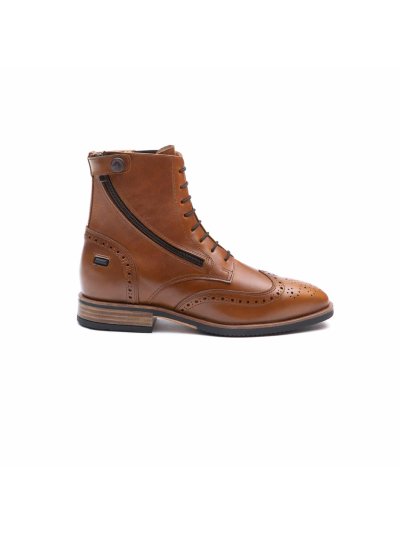 Bottines marron caramel en cuir pour l'équitation avec fermeture éclair latérale Vienna - Chester