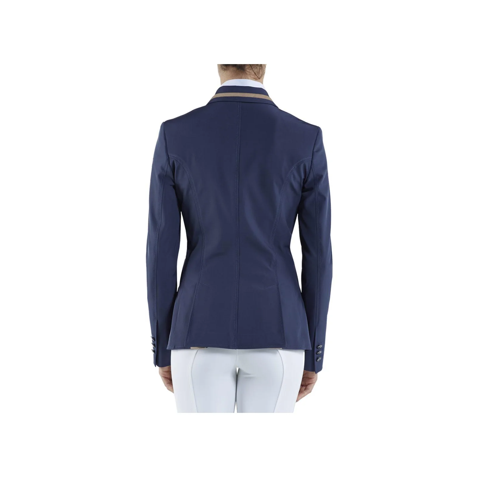 Veste technique de compétition bleu-gris à col en daim beige pour femme Nigata - Vestrum