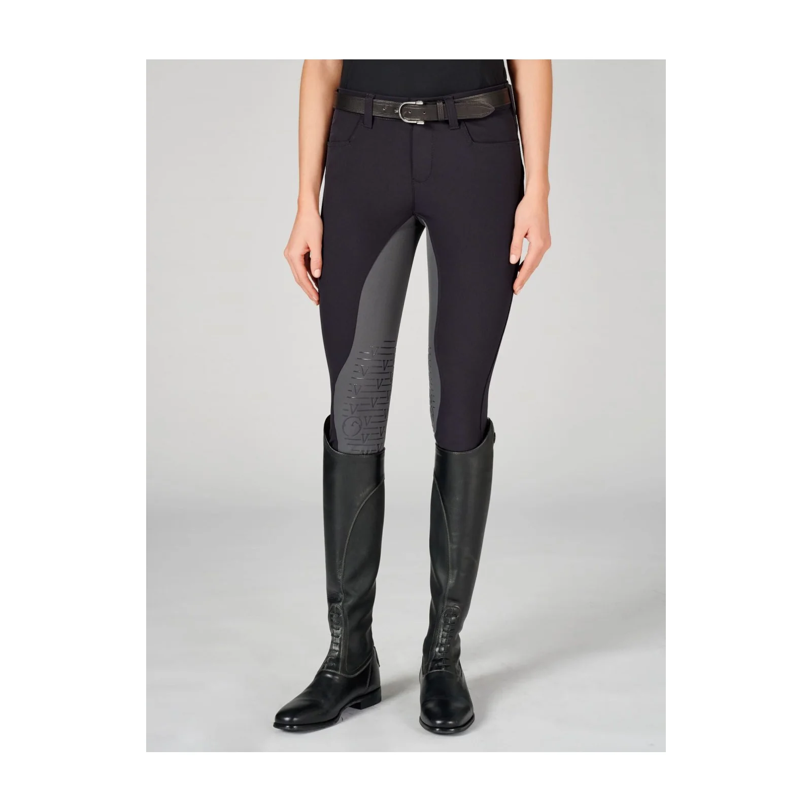 Grey and black full-seat grip riding breeches for women Parigi - Vestrum