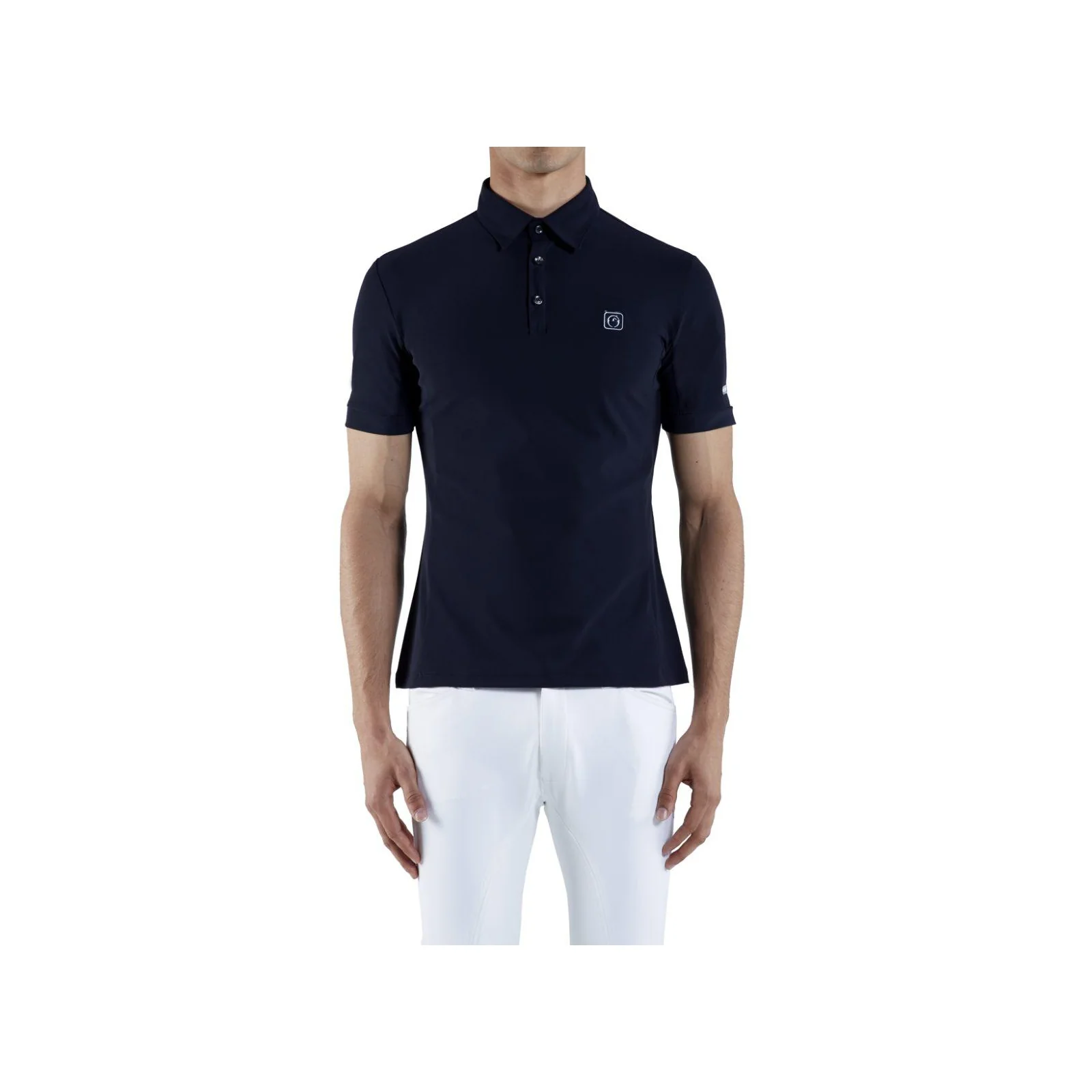 Polo técnico de entrenamiento de manga corta azul marino para hombre Olbia - Vestrum