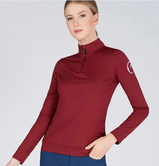Sweat bordeaux avec media fermeture éclair pour femme modèle Karlstad - Vestrum