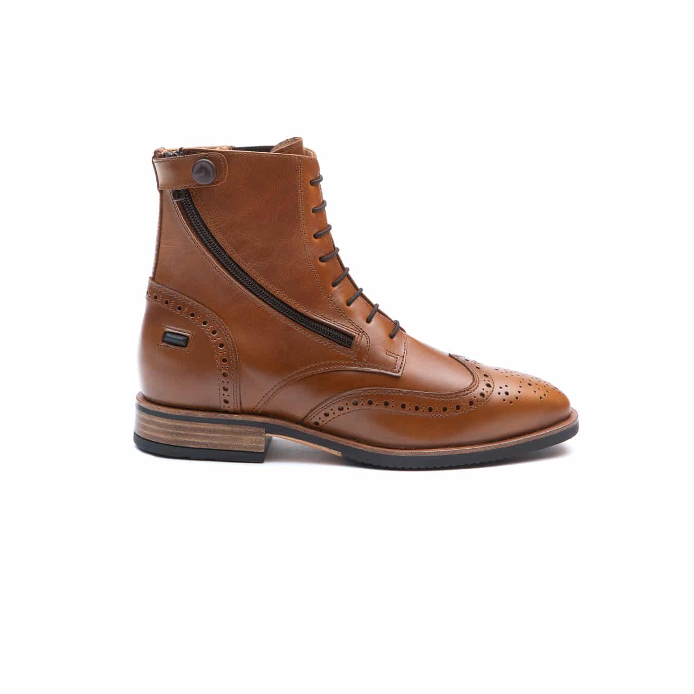Bottines marron caramel en cuir pour l'équitation avec fermeture éclair latérale Vienna - Chester