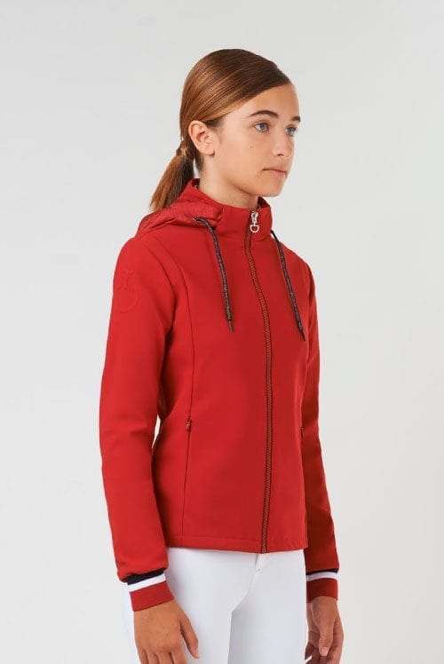 Chaqueta roja junior modelo Tennis Stripe Zip de Cavalleria Toscana