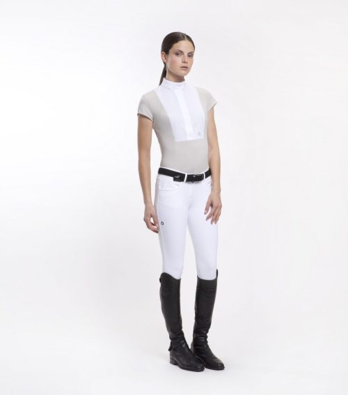 Camisa perforada blanca con zonas en blanco roto para mujer modelo Perforated de Cavalleria Toscana