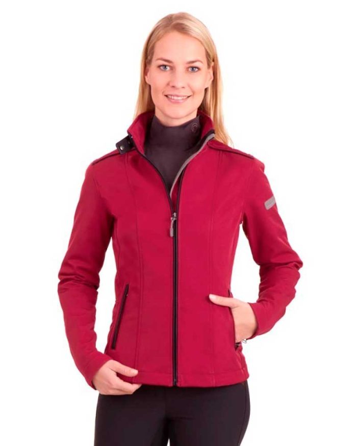 Chaqueta softshell burdeos (ruby) con interior de pelo para mujer - ANKY