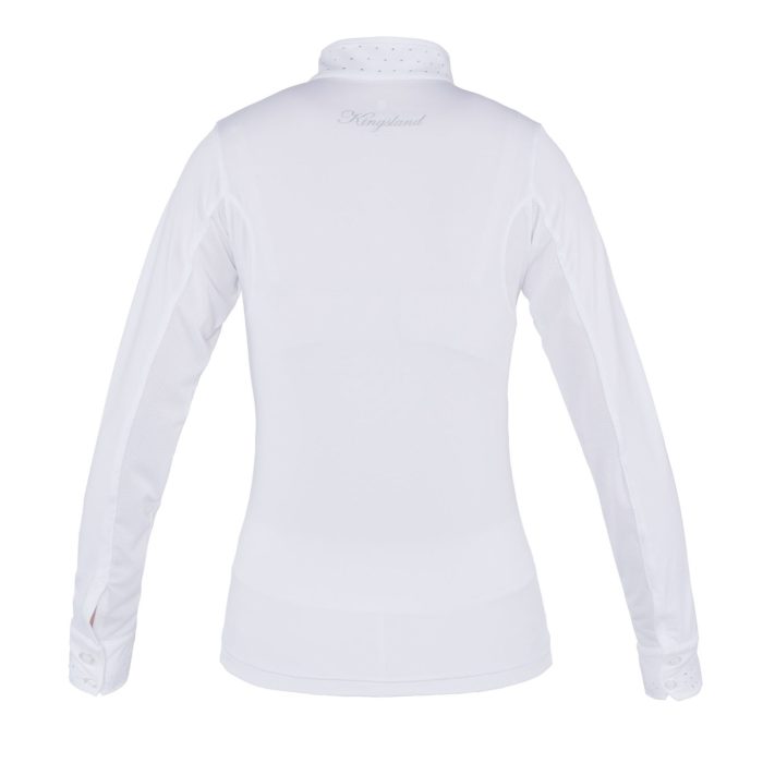 Camisa de competición de manga larga blanco para mujer modelo Mimi de Kingsland