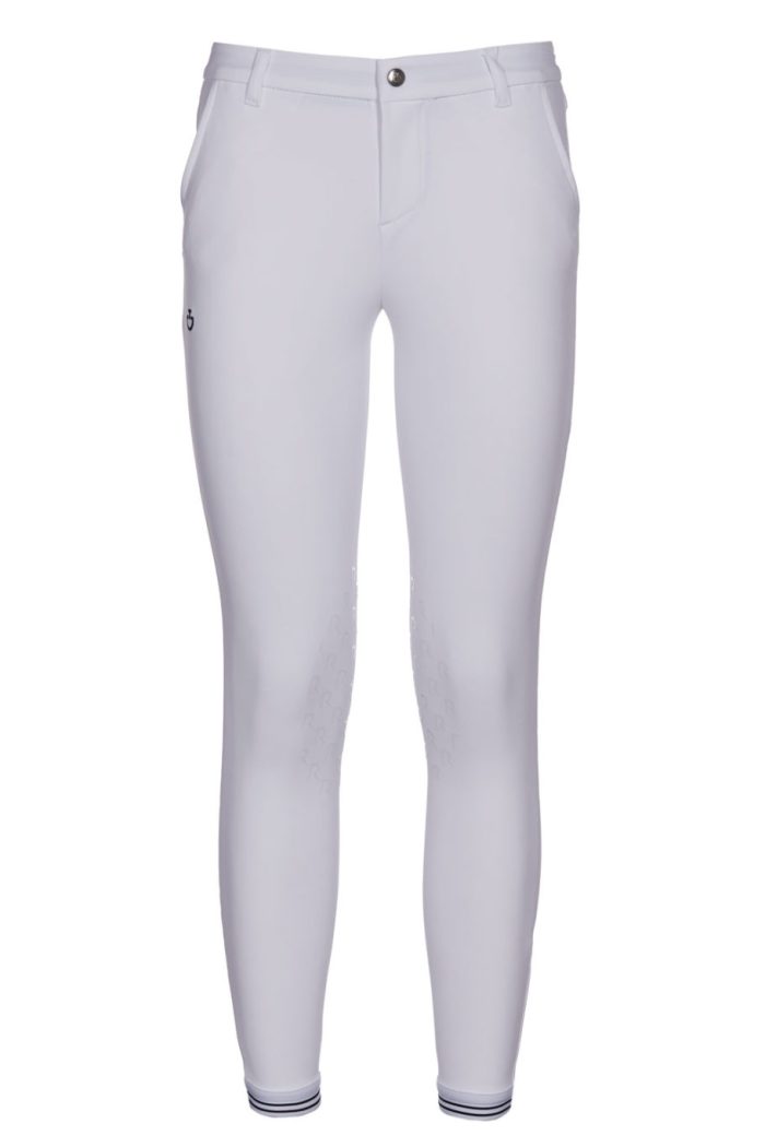 Pantalones con grip en las rodillas junior de color blanco de la colección Revolution de Cavalleria Toscana