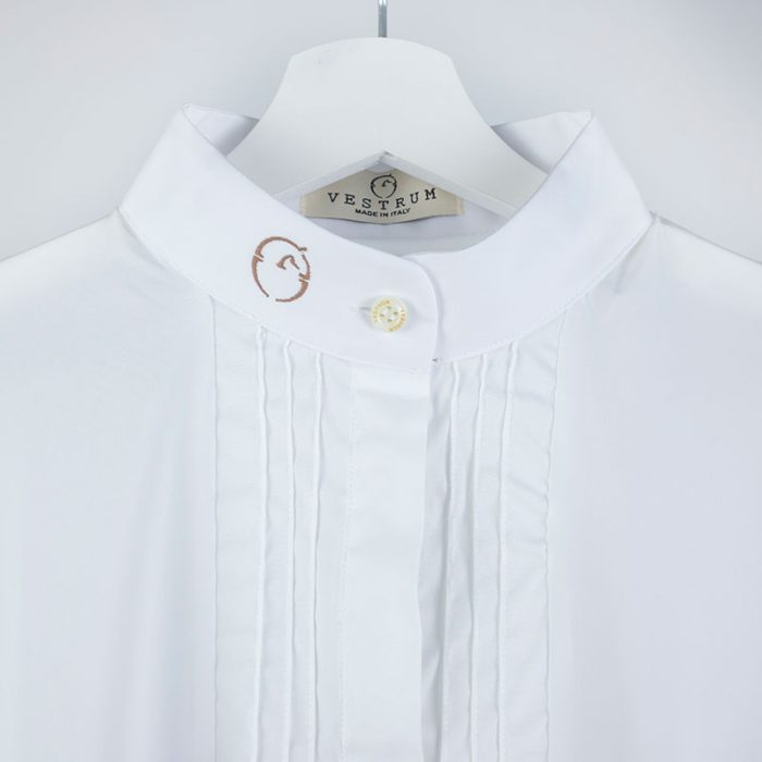 Camisa de competición blanca de manga larga modelo Nancy de Vestrum.