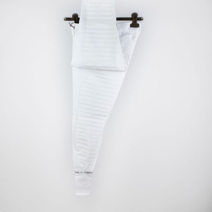 Pantalones de competición blancos (grip completo) modelo Wismar de Vestrum.