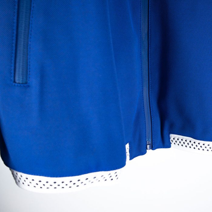 Sudadera de piqué azul eléctrico y blanca con cremallera y capucha para mujer - Cavalleria Toscana - Imagen 9