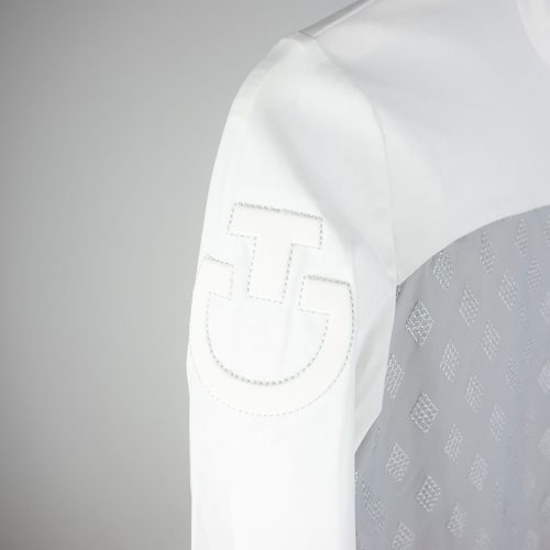 Camiseta gris y blanca de manga larga de Cavalleria Toscana