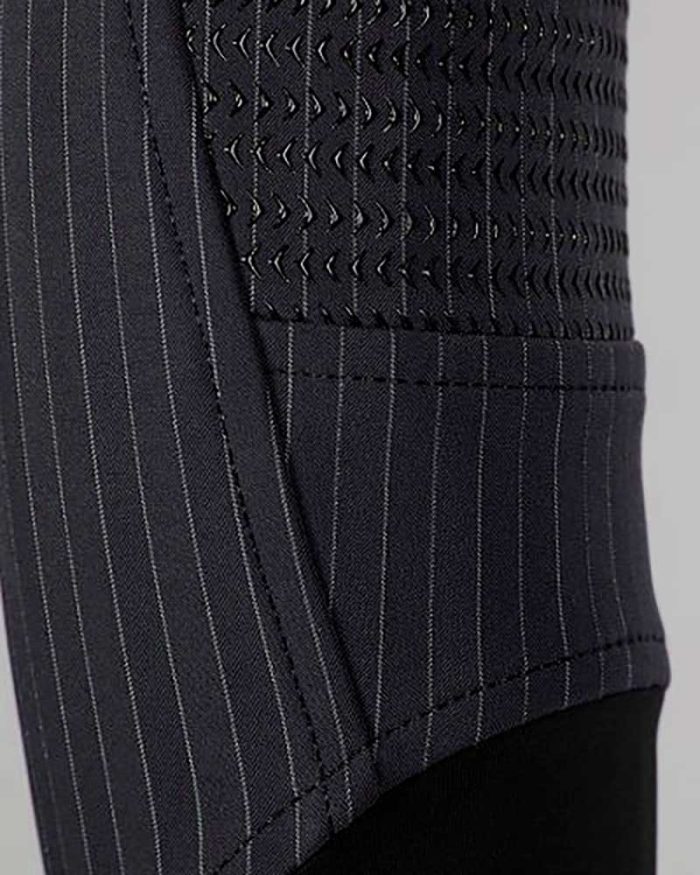 Pantalones de invierno gris oscuro con raya diplomática (grip culera) para mujer - Kelly - Equiline - Imagen 2