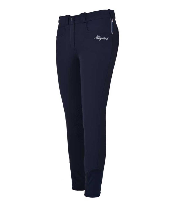 Pantalones azul marino con escudo y lentejuelas (grip rodilla) para mujer - Kessi - Kingsland