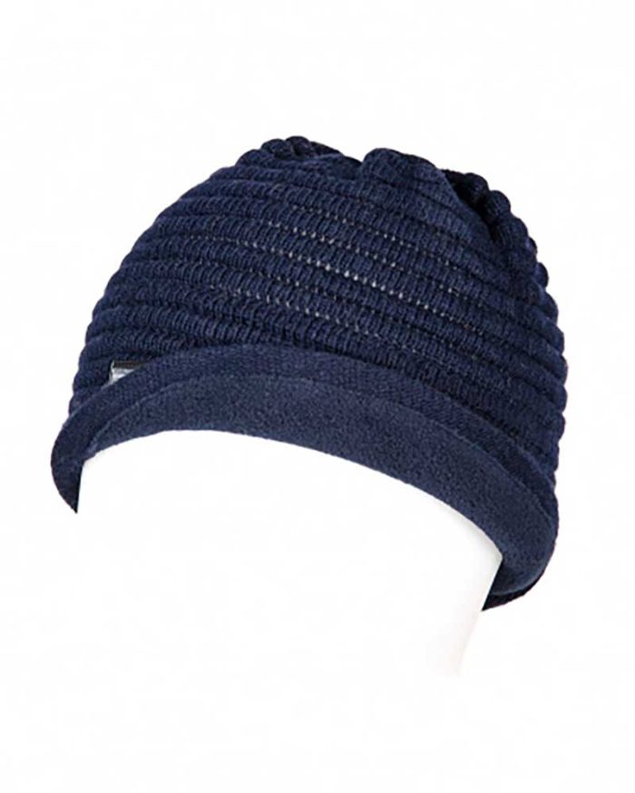 Gorro de punto azul marino con interior polar - Caris - Equiline - Imagen 2