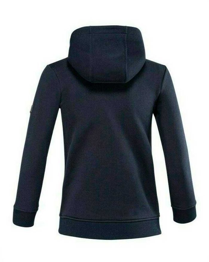 Sudadera azul marino con cremallera y capucha junior unisex - Equiline - Imagen 4