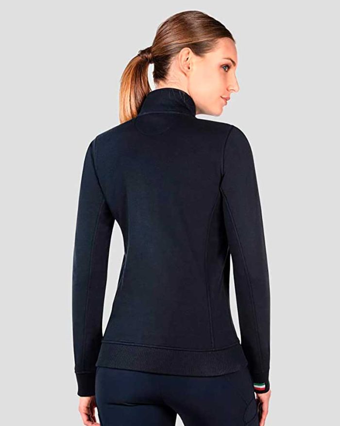 Sudadera azul marino con cremallera para mujer - Team - Equiline - Imagen 5