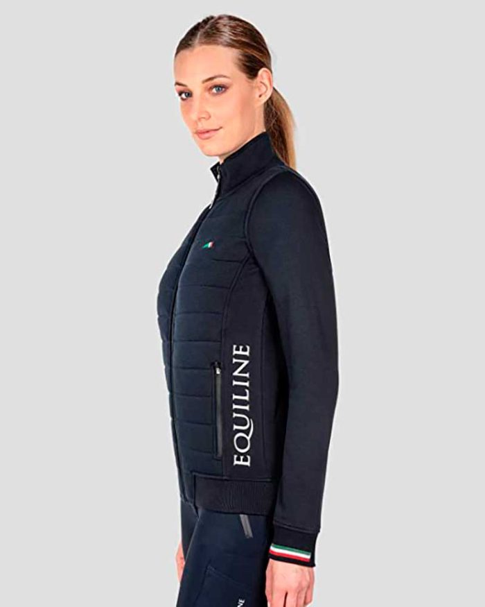 Sudadera azul marino con cremallera para mujer - Team - Equiline - Imagen 4