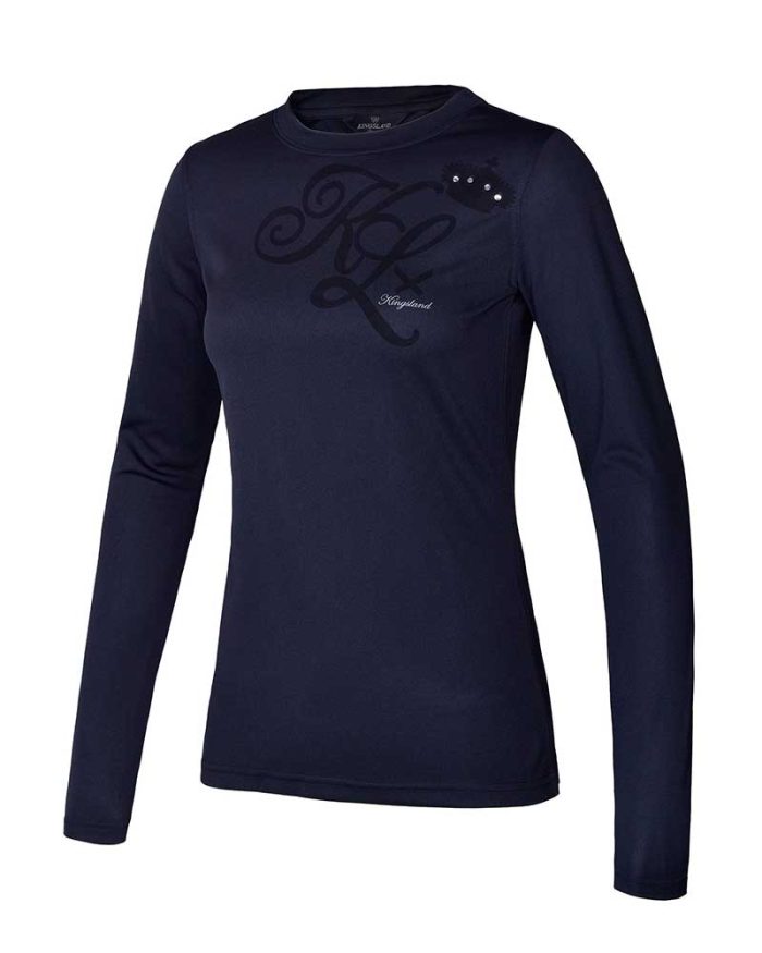 Camiseta de entrenamiento azul marino de manga larga para mujer - KLsalma - Kingsland Dressage - Imagen 3