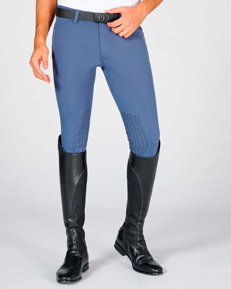 Pantalones de montar caballo azules (grip rodilla) para hombre – | Álogo