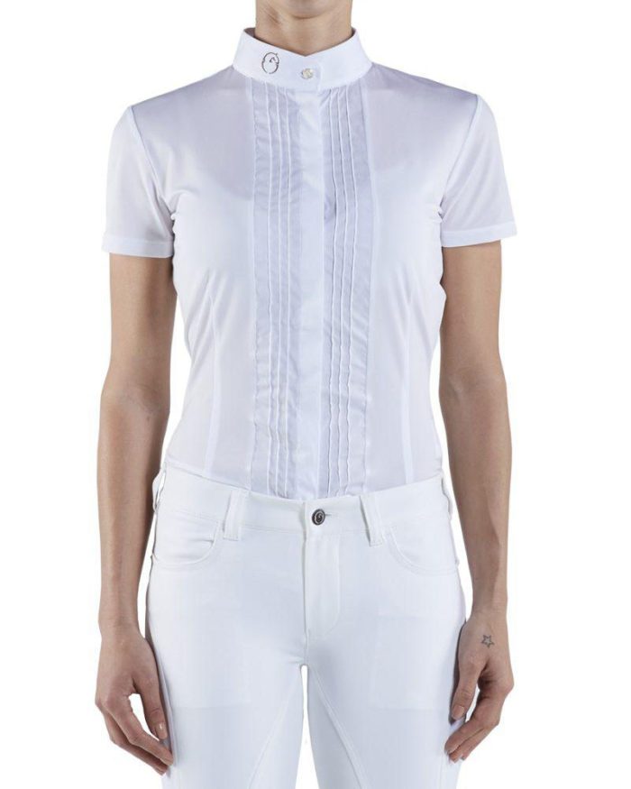 Camisa blanca de manga corta para concurso para mujer - Medan - VESTRUM