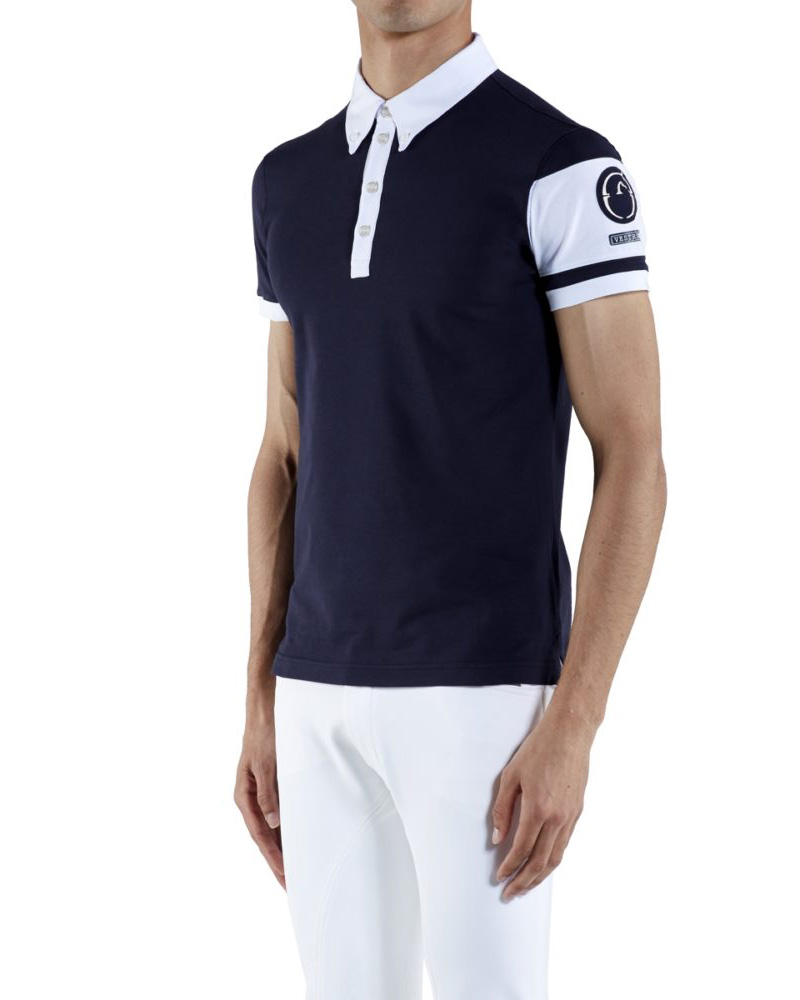 Men’s navy blue short-sleeve training polo - Orlando - Vestrum