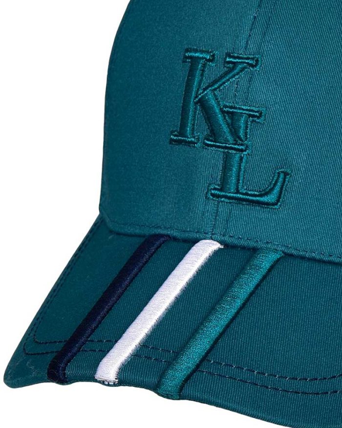 Gorra turquesa con 3 bandas bordadas (azul marino, blanco y turquesa) - KLijaden - Kingsland - Imagen 2