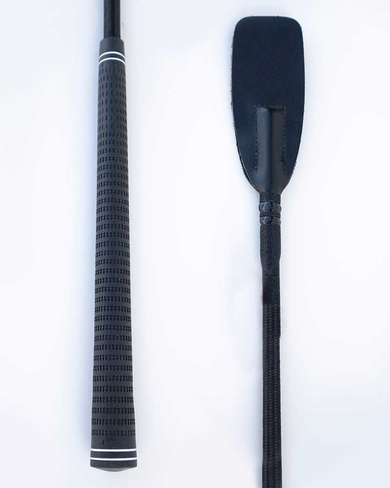 Fusta de salto negra (60cm) con goma en el mango y solapa de cuero de Premiere - Imagen 2