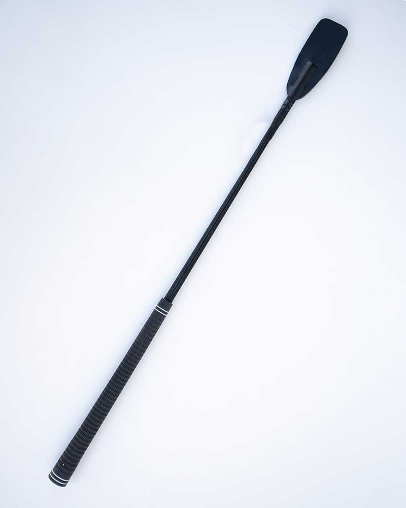 Fusta de salto negra (60cm) con goma en el mango y solapa de cuero de Premiere