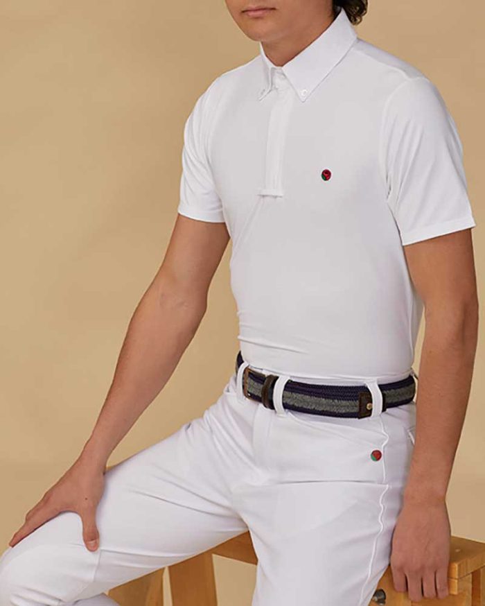 Polo de competición de manga corta blanco para hombre - Covina - Manfredi - Imagen 3