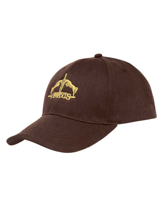 Gorra marrón oscuro con logo bordado en dorado - Veredus