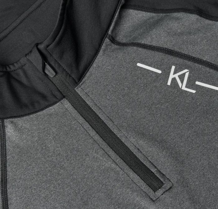 Camiseta de entrenamiento de manga larga negra con detalles en gris y media cremallera para invierno mujer -KLValli-Kingsland - Imagen 3