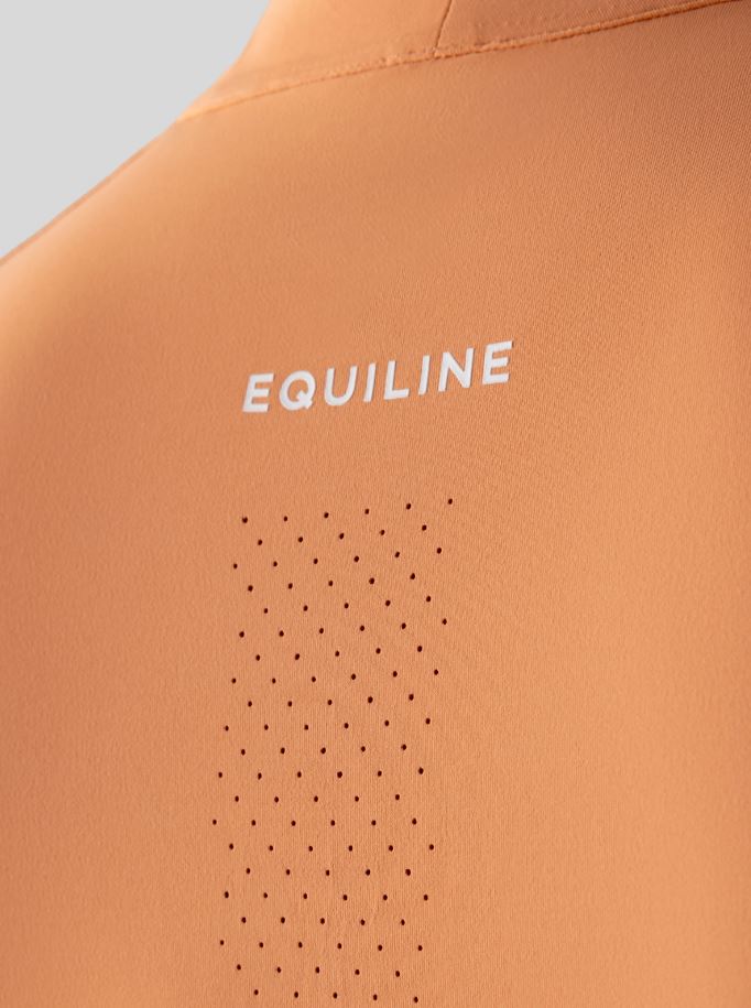Polo de entrenamiento sin mangas color coral (Shell Coral) con detalles de microperforaciones -Crevec-Equiline - Imagen 3