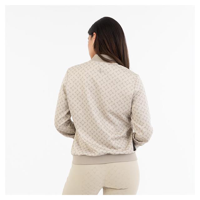 Chaqueta bomber fina color beige con estampado y con cuello y puños de canalé suave para mujer -ANKY- - Imagen 2