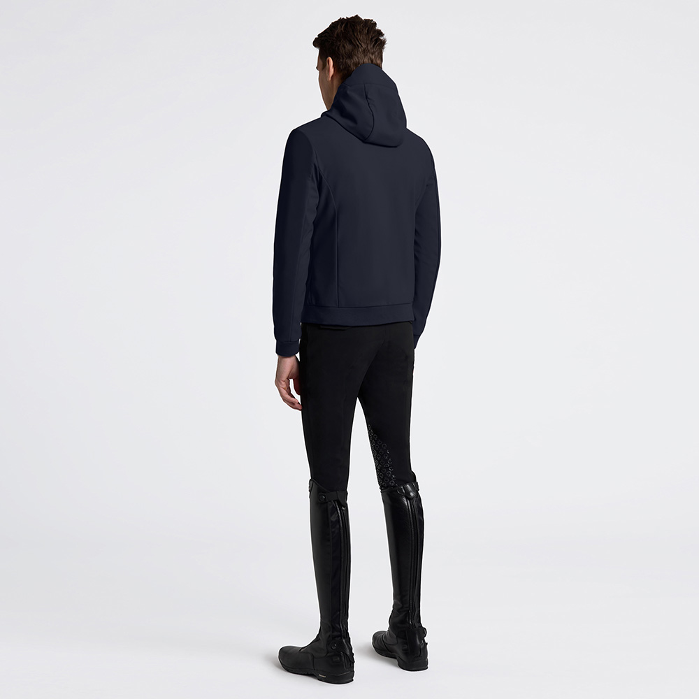 Chaqueta térmica softshell con capucha en azul marino para hombre - Cavalleria Toscana - Imagen 3